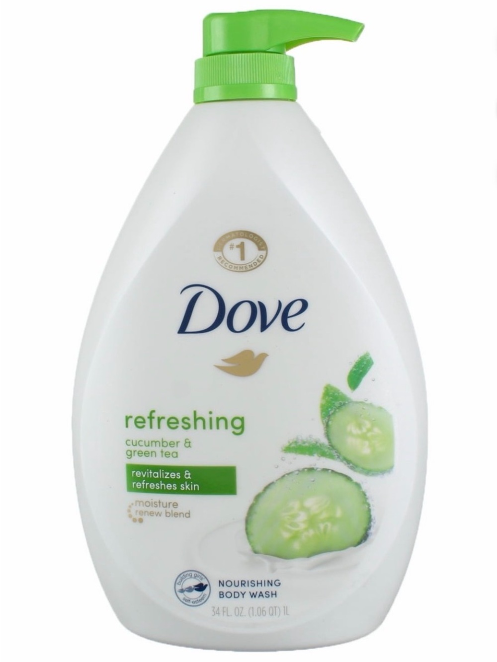 Dove Refreshing Cucumber & Green Tea Body Wash - Green/White
